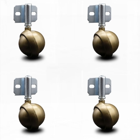 Service Caster 2.5 Inch Windsor Antique Metal Ball Caster - Side Mount Bracket - SCC, 4PK SCC-GR01S25-DCS-WA-71678-4-CB180-4